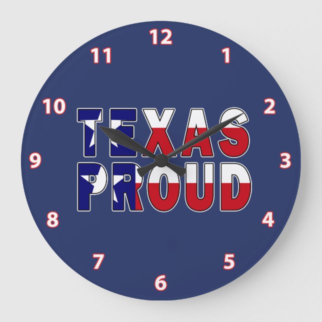Grande Horloge Ronde Drapeau de la fierté du Texas (Recto)