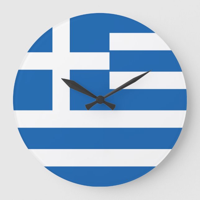 Grande Horloge Ronde Drapeau de la Grèce (Recto)