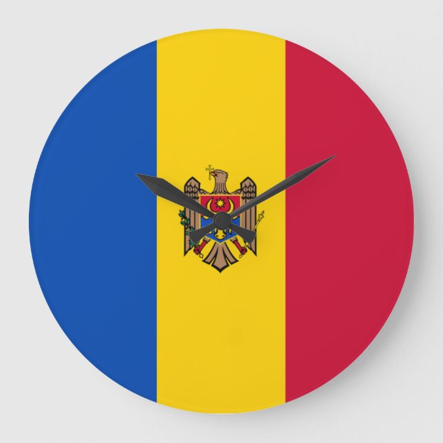 Grande Horloge Ronde Drapeau de la Moldavie (Recto)