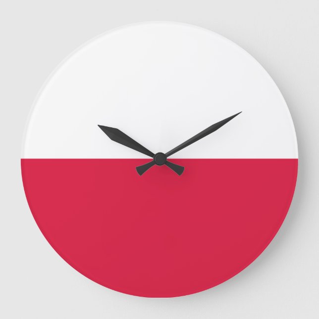 Grande Horloge Ronde Drapeau de la Pologne (Recto)