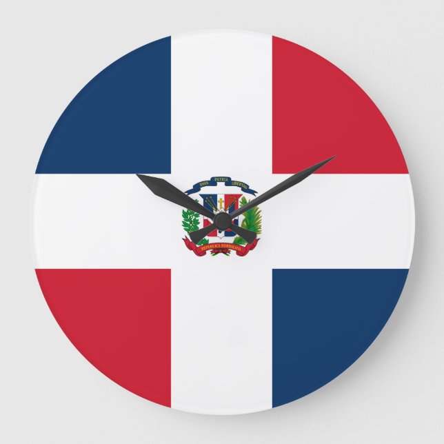 Grande Horloge Ronde Drapeau de la République Dominicaine (Recto)