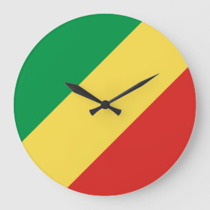 Grande Horloge Ronde Drapeau de la République du Congo