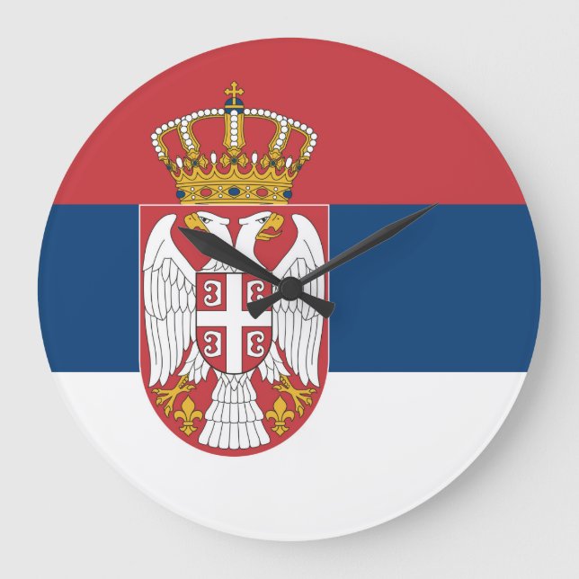 Grande Horloge Ronde Drapeau de la Serbie (Recto)