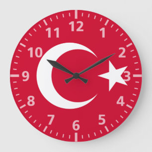 Grande Horloge Ronde Drapeau de la Turquie