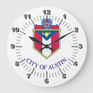 Grande Horloge Ronde Drapeau de la ville d'Austin