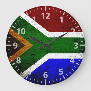 Grande Horloge Ronde Drapeau de l'Afrique du Sud