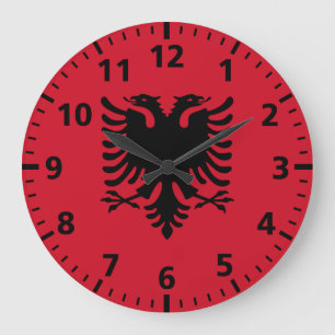 Grande Horloge Ronde Drapeau de l'Albanie