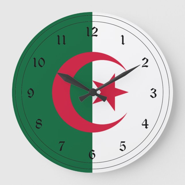 Grande Horloge Ronde Drapeau de l'Algérie (Recto)