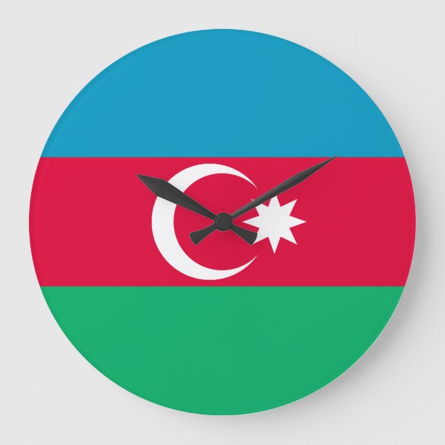 Grande Horloge Ronde Drapeau de l'Azerbaïdjan (Recto)