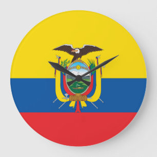 Grande Horloge Ronde Drapeau de l'Équateur (Équatorien)