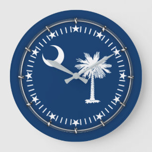 Grande Horloge Ronde Drapeau de l'État de Caroline du Sud