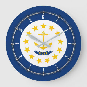 Grande Horloge Ronde Drapeau de l'État de Rhode Island sur un