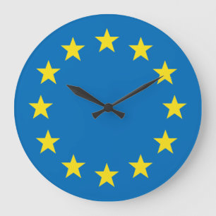 Grande Horloge Ronde Drapeau de l'UE (Union européenne) 24h/24