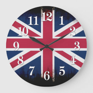 Grande Horloge Ronde Drapeau de l'Union britannique Union Jack Patrioti