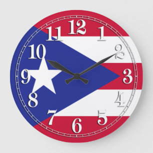 Grande Horloge Ronde Drapeau de Porto Rico