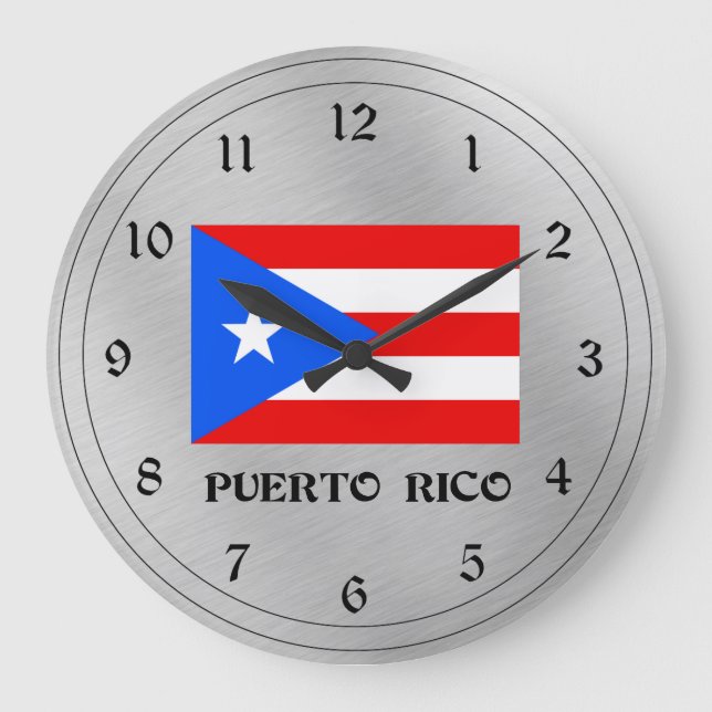 Grande Horloge Ronde Drapeau de Porto Rico (Recto)