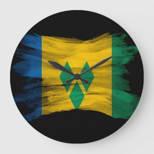 Grande Horloge Ronde Drapeau de Saint-Vincent-et-les Grenadines