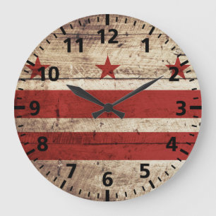 Grande Horloge Ronde Drapeau de Washington DC sur le vieux grain en