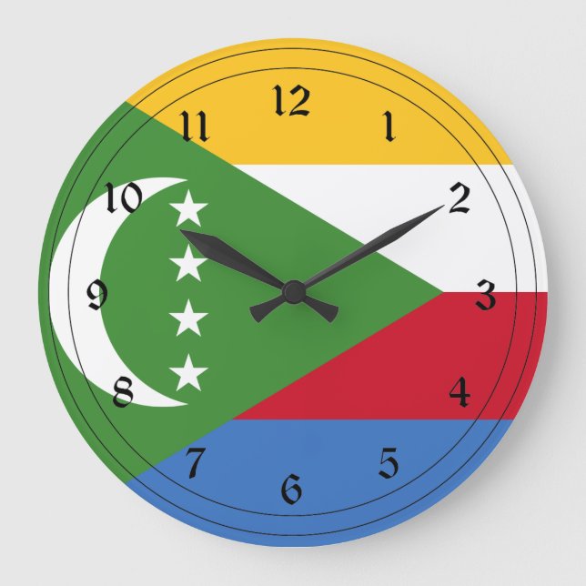 Grande Horloge Ronde Drapeau des Comores (Recto)