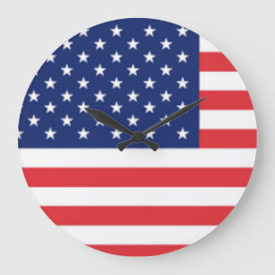 Grande Horloge Ronde Drapeau Des États-Unis D'Amérique