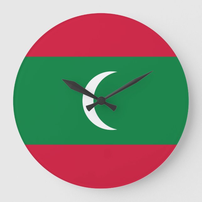 Grande Horloge Ronde Drapeau des Maldives (Recto)