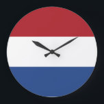 Grande Horloge Ronde Drapeau des Pays-Bas<br><div class="desc">Drapeau des Pays-Bas</div>