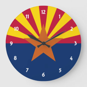 Grande Horloge Ronde Drapeau d'État de l'Arizona