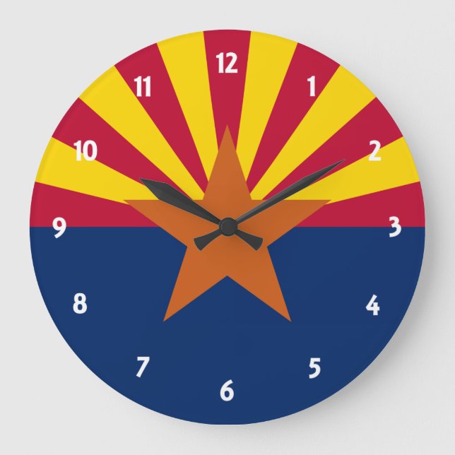 Grande Horloge Ronde Drapeau d'État de l'Arizona (Recto)