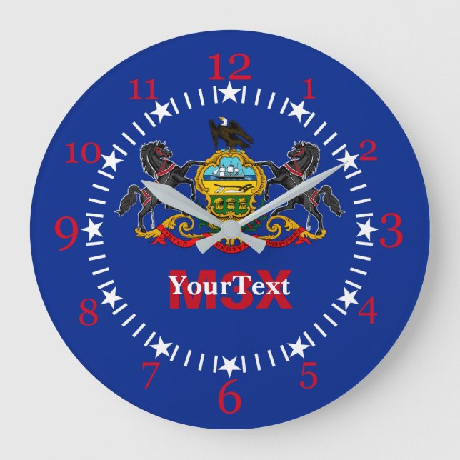 Grande Horloge Ronde Drapeau d'État de Pennsylvanie sur un (Recto)
