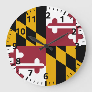 Grande Horloge Ronde Drapeau d'état du Maryland