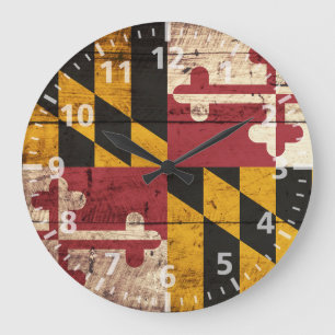 Grande Horloge Ronde Drapeau d'état du Maryland sur le vieux grain en