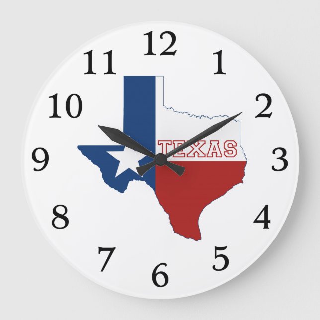 Grande Horloge Ronde Drapeau d'Etat texan Texas Formé Étoile solitaire  (Recto)