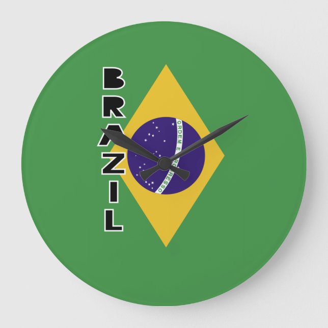Grande Horloge Ronde Drapeau du Brésil (Recto)