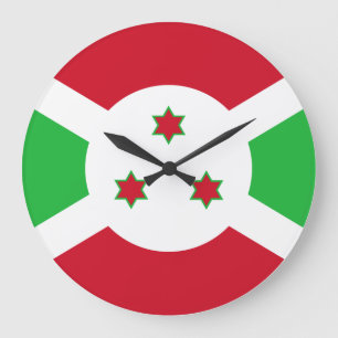 Grande Horloge Ronde Drapeau du Burundi