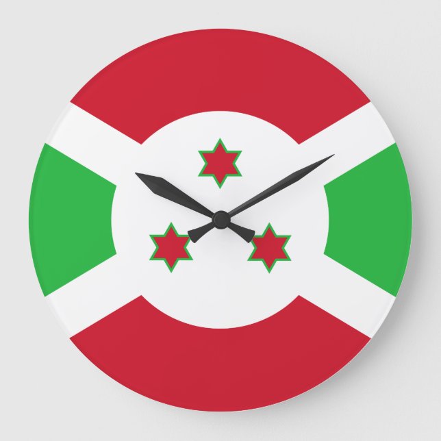 Grande Horloge Ronde Drapeau du Burundi (Recto)