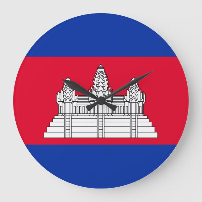 Grande Horloge Ronde Drapeau du Cambodge (Recto)