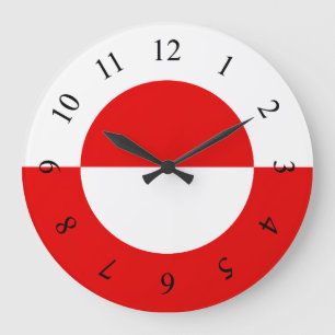 Grande Horloge Ronde Drapeau du Groenland
