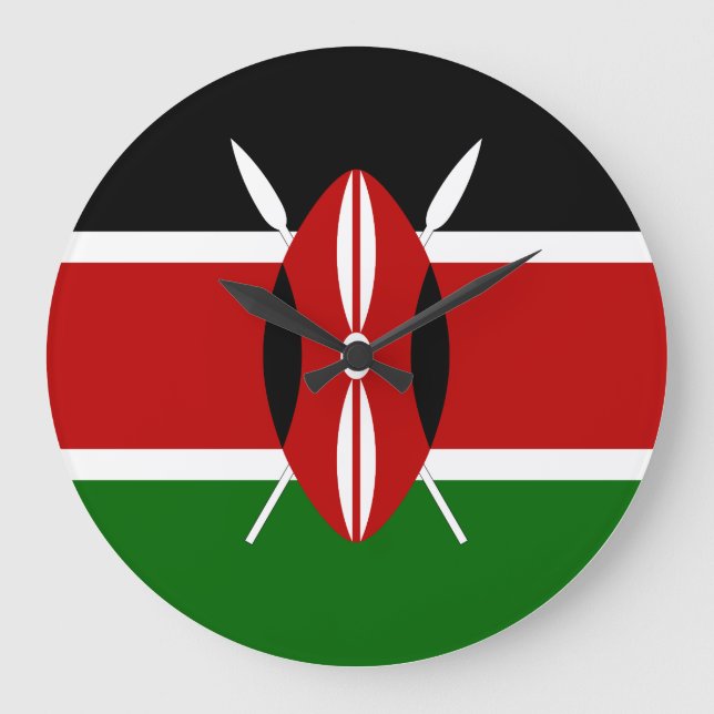 Grande Horloge Ronde Drapeau du Kenya (Kenyan) (Recto)