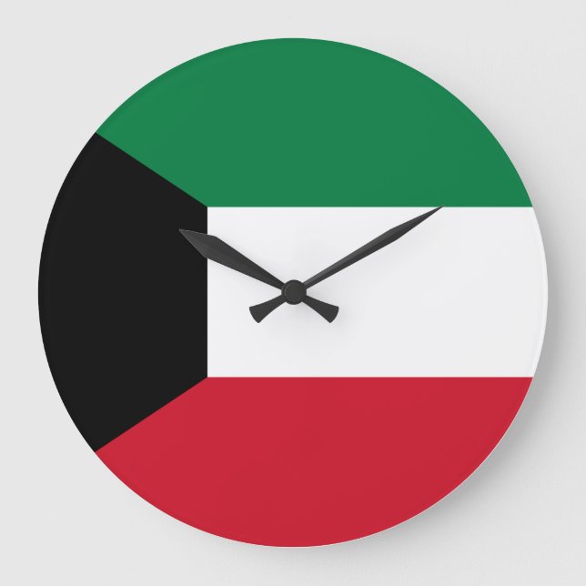 Grande Horloge Ronde Drapeau du Koweït (Recto)