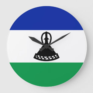 Grande Horloge Ronde Drapeau du Lesotho