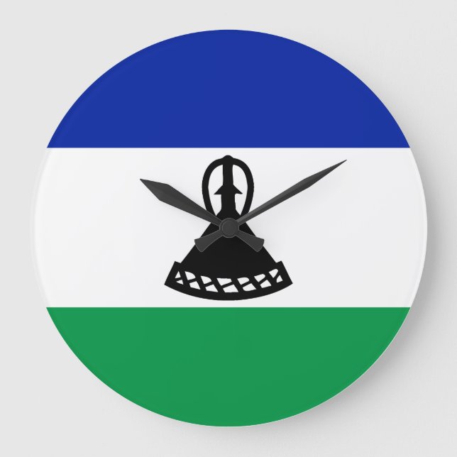 Grande Horloge Ronde Drapeau du Lesotho (Recto)