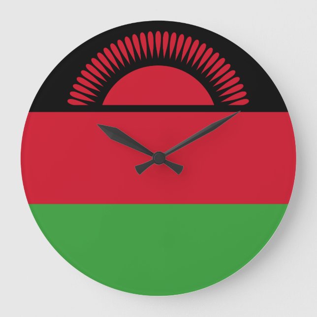 Grande Horloge Ronde Drapeau du Malawi (Recto)