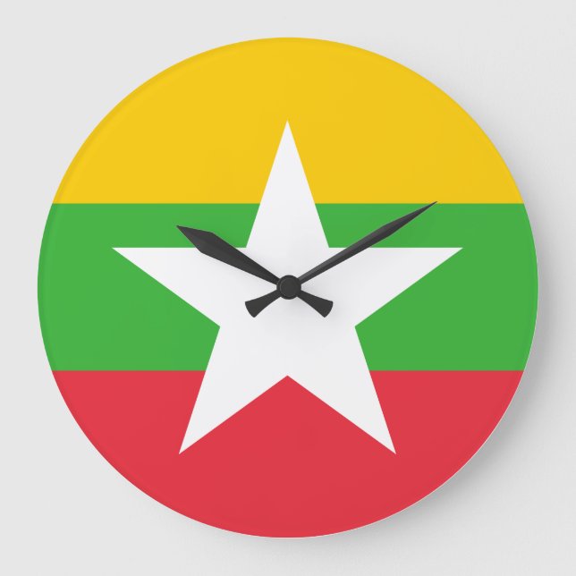 Grande Horloge Ronde Drapeau du Myanmar (Recto)