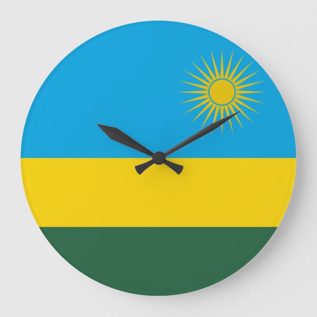 Grande Horloge Ronde Drapeau du Rwanda (Recto)