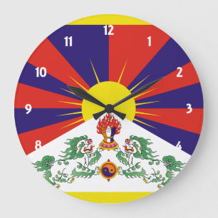 Grande Horloge Ronde drapeau du tibet