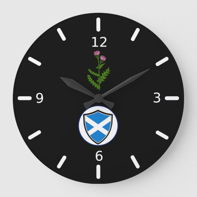 Grande Horloge Ronde Drapeau écossais (Recto)