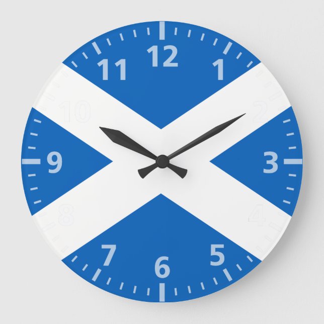 Grande Horloge Ronde Drapeau écossais (Recto)