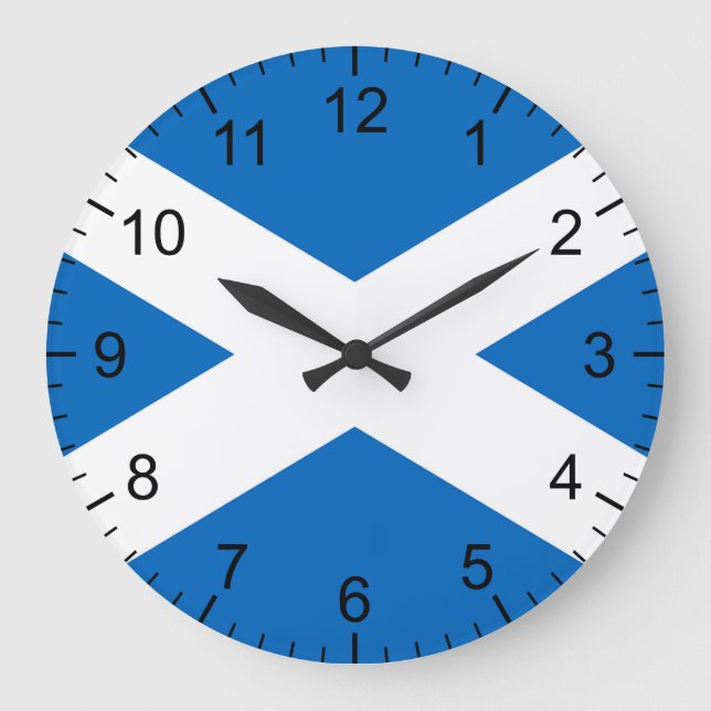 Grande Horloge Ronde Drapeau écossais (Recto)