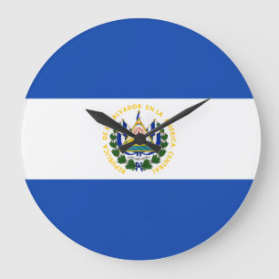 Grande Horloge Ronde Drapeau El Salvador