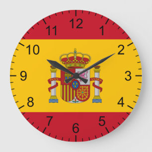 Grande Horloge Ronde Drapeau espagnol